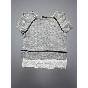 Tart Top Polyester Cotton Blend Grey Textured S Women